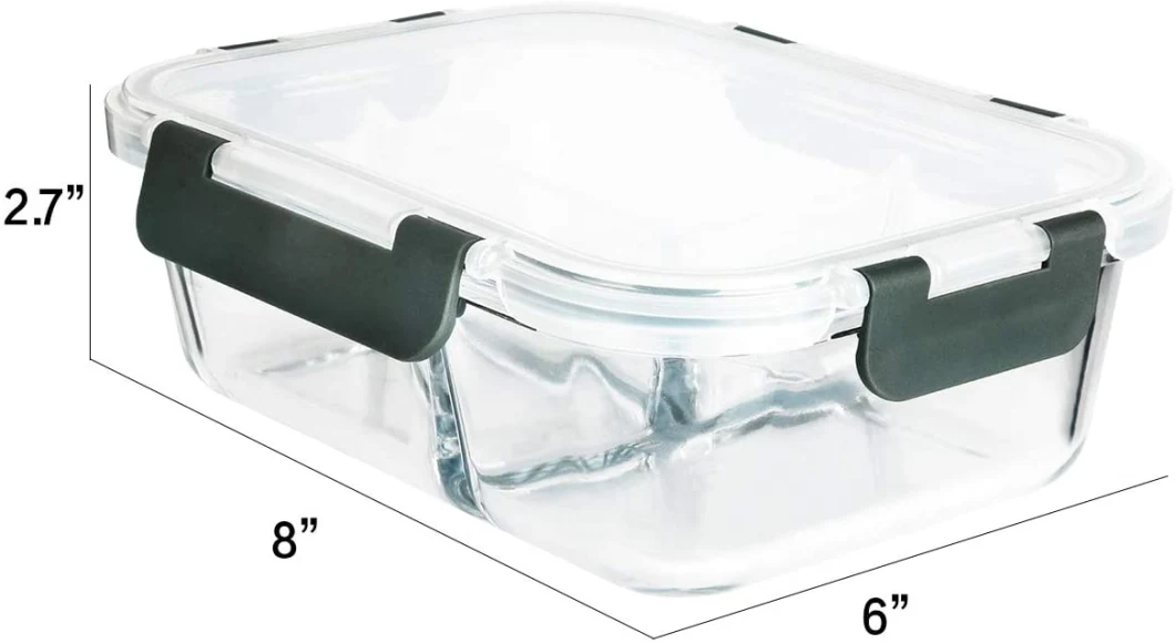 30 Oz Glass Meal Preparation Container Glass Lunch Container Food Preparation Lunch Box Bento Box BPA Free for Microwave/Oven/Freezer/Dishwasher