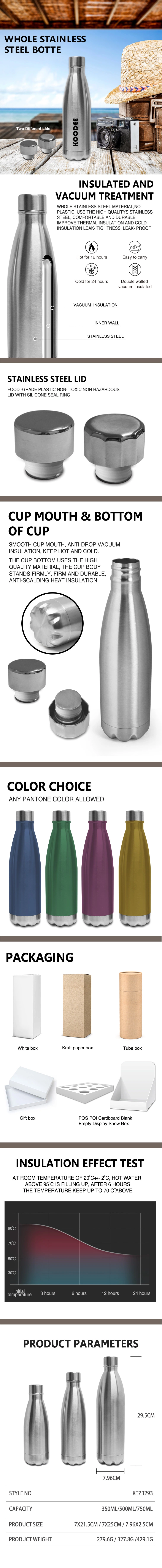 17oz Stainless Steel Vacuum Cola Water Bottle Outdoor Sport Flask