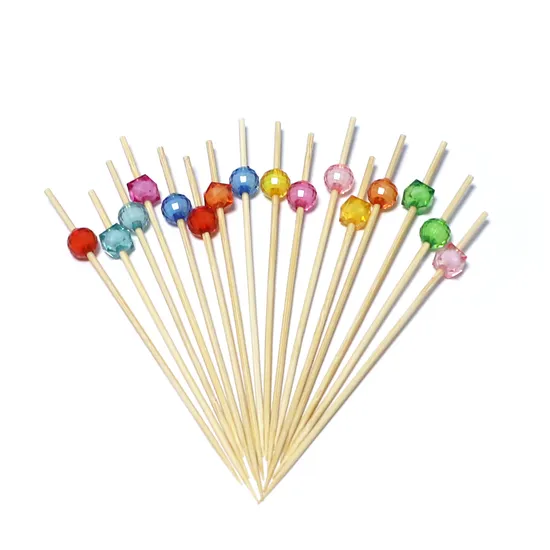 La gota de bambú disponible de la categoría alimenticia escoge el palillo de bambú anudado del pincho de la selección de la comida redonda del partido